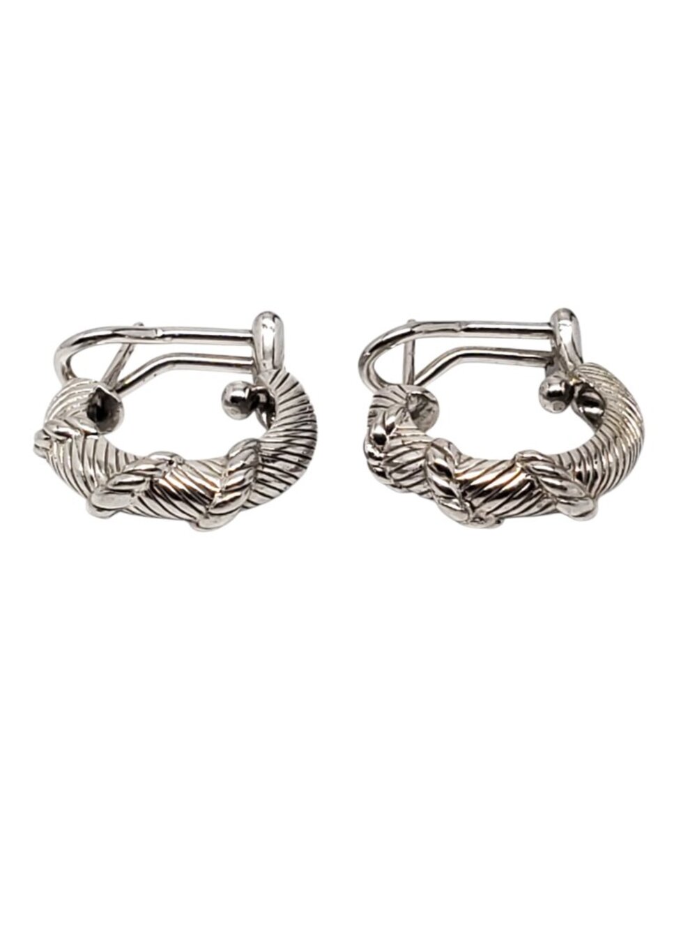 Judith Ripka Sterling Silver Cable Hoop Earrings #24576
